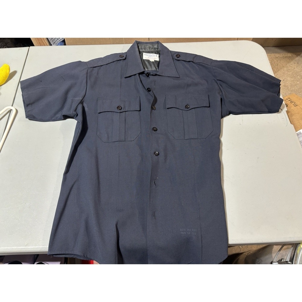 Elbeco Special Duty Sz 16.5Black Short Sleeves Work Shirt Uniform Pockets Straps
